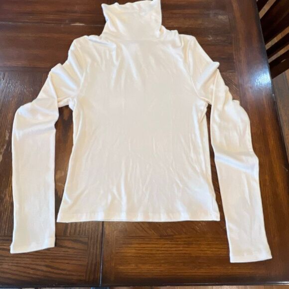 Madewell Turtleneck Long-Sleeve Tee Antique Cream NWT Size Large - Picture 2 of 6